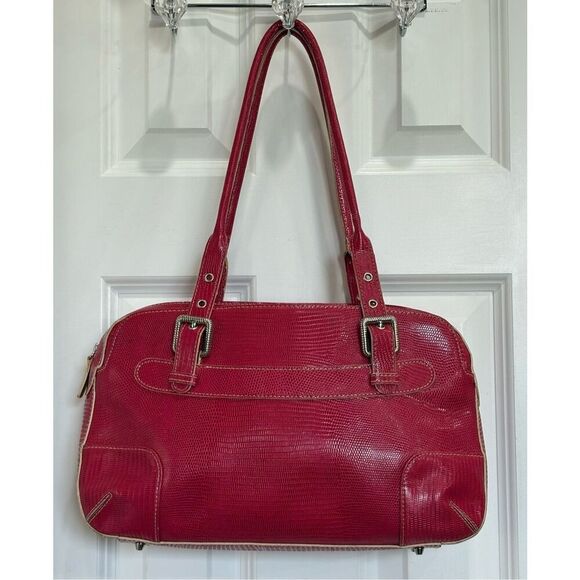 MX FASHION - EUC Faux Leather Croc-Embossed Long Handle Shoulder Bag in Red - Picture 14 of 15